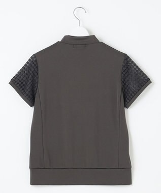 23区GOLF 人気デザインがリバイバル！【WOMEN】レース袖 半袖モックネックシャツ グレー系