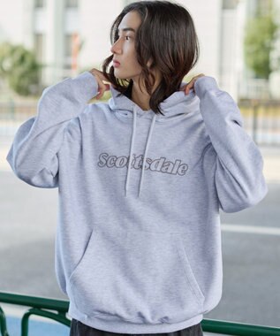 WEGO 【ユニセックス着用ITEM】エンボスステッチロゴプルパーカー アッシュグレー