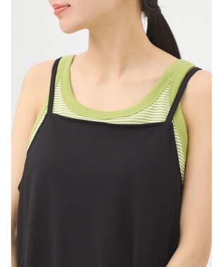 earth music&ecology ポンチＩラインキャミワンピース Black