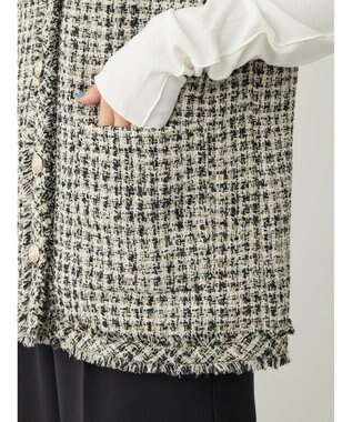 Green Parks ・ＥＬＥＮＣＡＲＥ　ＤＵＥ　ツィードノーカラーベスト Ivory