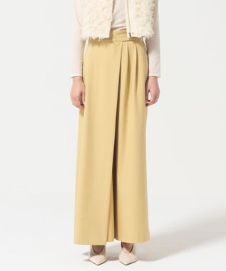 GRACE CONTINENTAL レイヤードタックワイドパンツ イエロー