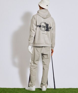 PW CIRCULUS 2025 NEW！【手洗い洗濯可】【MEN】キャットグラフィック スエードライク デタッチャブルフーディ ゴルフ グレー系