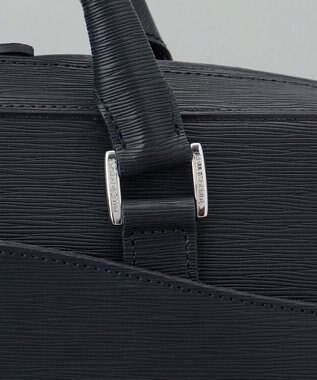 GOTAIRIKU 日本製【PELLE MORBIDA】型押しレザー ブリーフバッグ ネイビー系