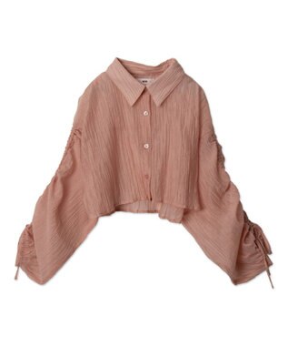 WEGO 楊柳シアードロストショートシャツ ピンク