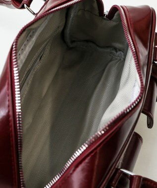 WEGO ベルト2ポケットデザインボストンバッグ レッド