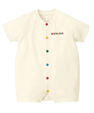 MIKI HOUSE HOT BISCUITS 【ミキハウス】 【70-90cm】 バックロゴショートオール 白