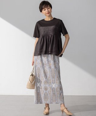 23区 S 【WEB&一部店舗限定カラーあり】オーガンジービスチェコンビ カットソー [一部店舗限定カラー]ダークブラウン系