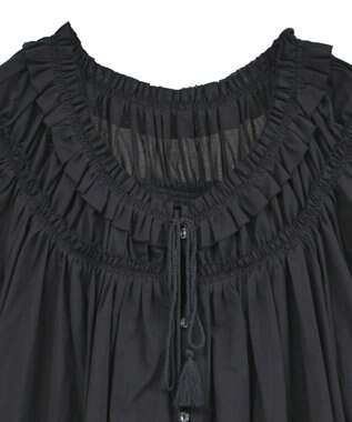 earth music&ecology ギャザーロングワンピース Black