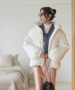 WEGO 【2WAYフード取り外し可能/あったかい】２WAYパディングブルゾン ホワイト