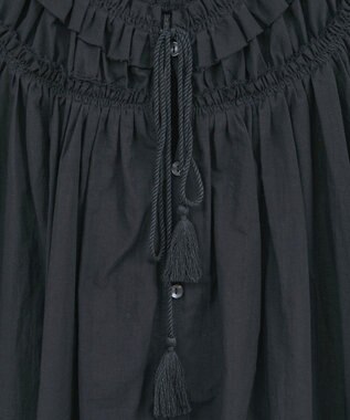 earth music&ecology ギャザーロングワンピース Black