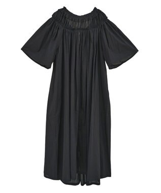 earth music&ecology ギャザーロングワンピース Black