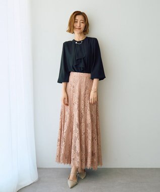 YECCA VECCA スカラップレースマーメイドスカート Black