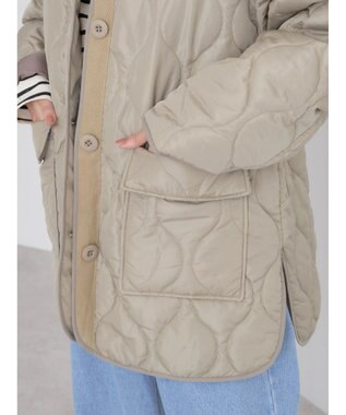 earth music&ecology キルティングハーフブルゾン Khaki