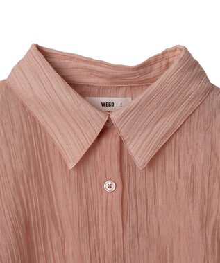 WEGO 楊柳シアードロストショートシャツ ピンク