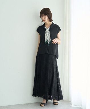 YECCA VECCA スカラップレースマーメイドスカート Black