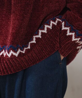 WEGO ベロアモール総柄ラグランプルオーバー 柄2