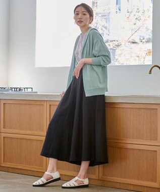 ANY L 【接触冷感/UVケア/アンチピリング】フーディーカーディガン ミント