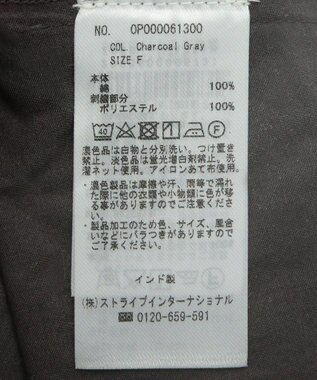 CRAFT STANDARD BOUTIQUE 刺繍入りツイルＶネックワンピース Charcoal Gray