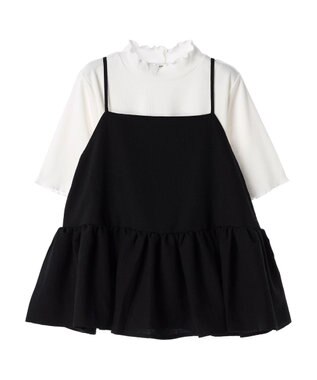 earth music&ecology ＳＥＴ２点ジャガードビスチェ＋リブプルオーバー Black