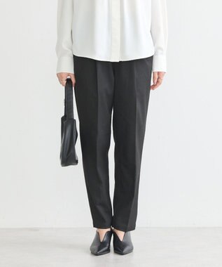 earth music&ecology 裏起毛テーパードパンツ Black