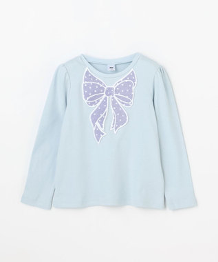 ANY KIDS ドットリボン 長袖Tシャツ サックスブルー