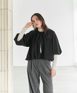 #Newans 【セレモニーにも/洗濯機可】バルーンヘムライトブルゾン​ ブラック