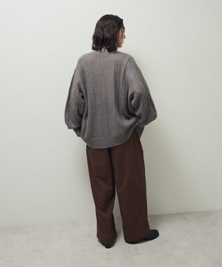 Green Parks シアーニットＶネックカーディガン Gray