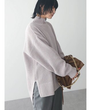 Green Parks ｍｏｋｏモール畦ニット前後差プルオーバー Light Gray