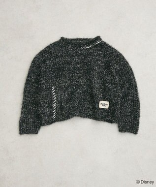 Green Parks ナイトメア／ラメメッシュニットプルオーバー Black