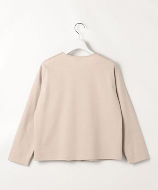 J.PRESS LADIES S 40Gポンチ クルーネック カーディガン ベージュ系