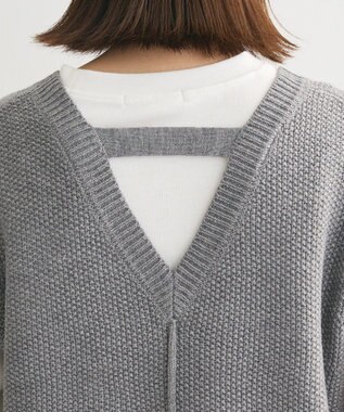 Green Parks ＳＥＴ２点　ニットベスト＋ロンＴＥＥ Gray Mixture