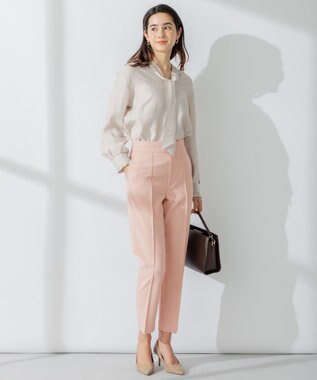 組曲 【セットアップ対応・前後着用可】ニュアンスシフォン ブラウス ベージュ系