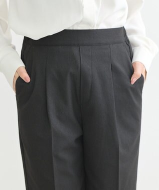 earth music&ecology 裏起毛テーパードパンツ Black