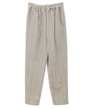 earth music&ecology 裏起毛テーパードパンツ Check Brown