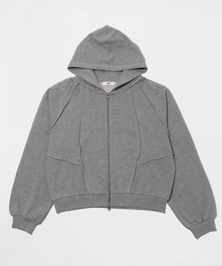 WEGO 【ユニセックス着用ITEM/MLサイズ展開】スウィッチングZIPパーカー 杢グレー