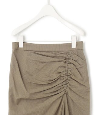 ICB L 【洗える】コットンリップル ナロースカート オリーブ系