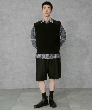 WEGO Vネックニットベスト ブラック