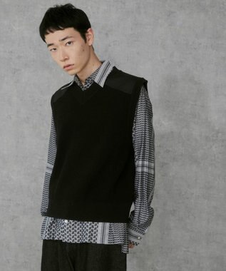 WEGO Vネックニットベスト ブラック