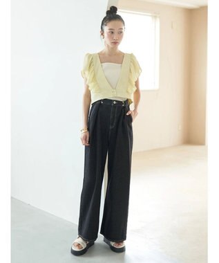 earth music&ecology タックホックデニムパンツ Light Indigo