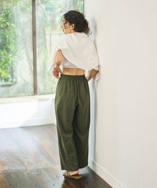 #Newans 【UVカット・撥水】ワイドパンツ ラッシュガード カーキ