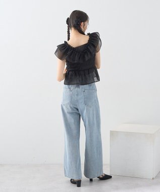 earth music&ecology タックホックデニムパンツ Light Indigo