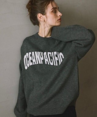 OP／FILA 【ocean pacific】ロゴ入りクルーニット ブラック