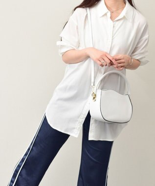 INTER-CHAUSSURES 【ANDREA CARDONE】ウェーブカットレザーハンドバッグ ホワイト