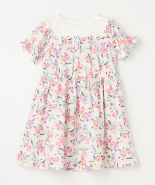 ANY KIDS オン・オフショルダー チューリップ ワンピース エクリュ系