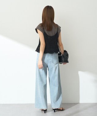 earth music&ecology タックホックデニムパンツ Light Indigo