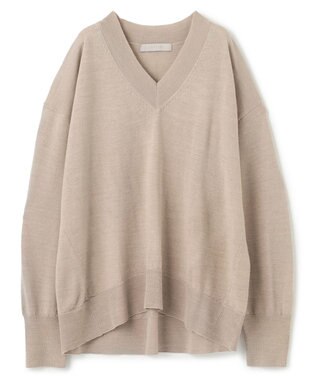 UNFILO ハイゲージウール Ｖネック ベージュ