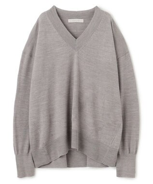 UNFILO ハイゲージウール Ｖネック モカグレー