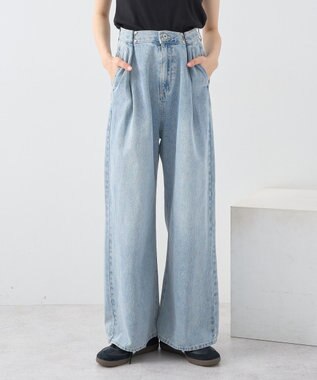 earth music&ecology タックホックデニムパンツ Light Indigo