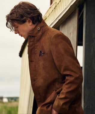 JOSEPH ABBOUD 【キングサイズ・軽量/スウェードタッチ/撥水】ライトスウェード ジャケット キャメル系