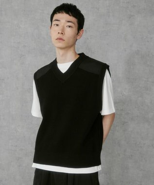 WEGO Vネックニットベスト ブラック